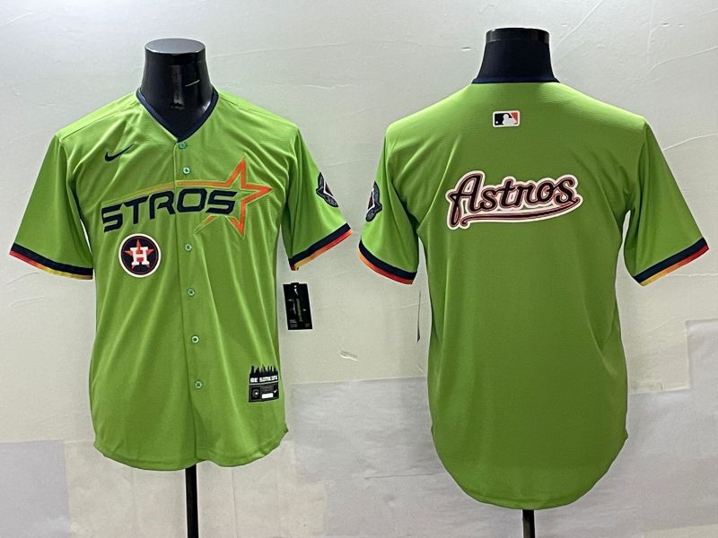Men Houston Astros Blank Green three generations Joint Name 2025 Nike MLB Jersey style 20->houston astros->MLB Jersey